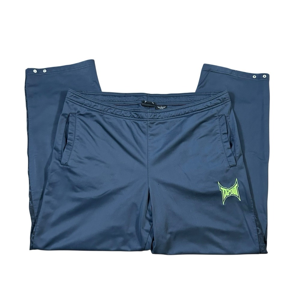 Tapout MMA Y2K Mens L Track Sweatpants Blue Embroidered Logo Grunge‎ Streetwear